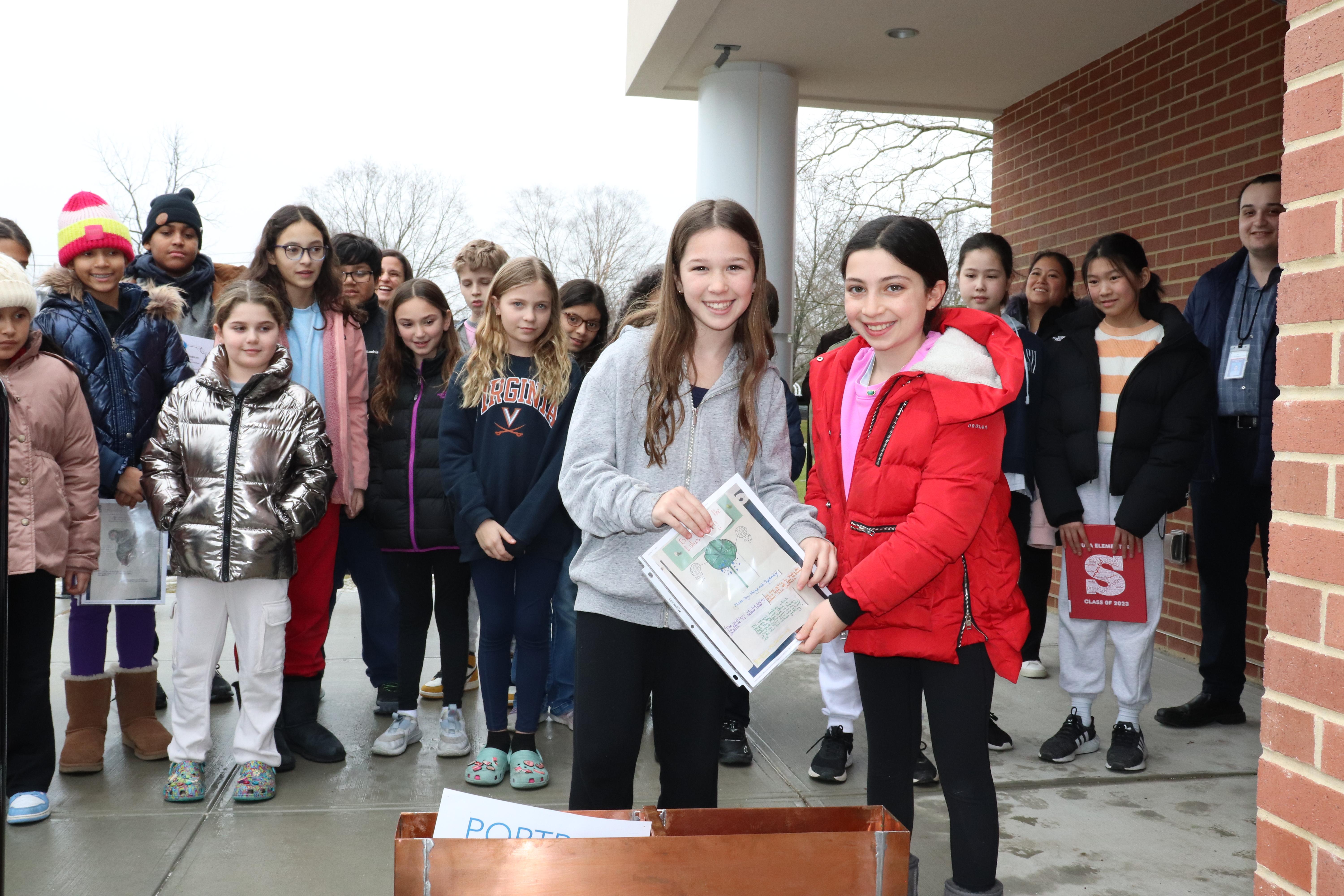 students place time capsule